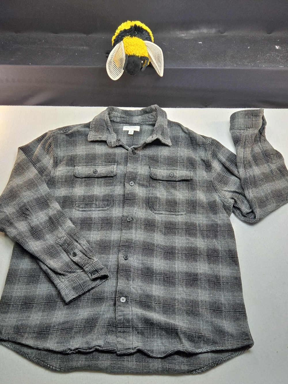 Free Assembly Men's Two-Pocket Heavy Flannel Shirt.